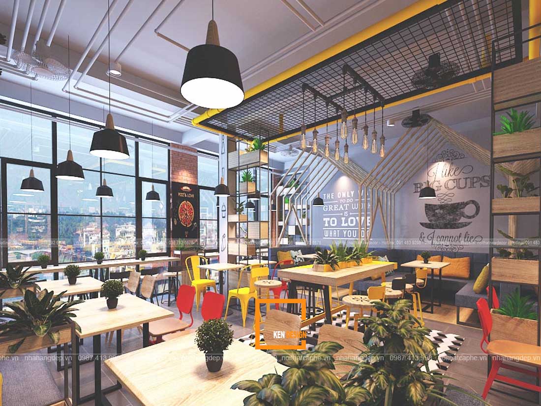 thiết kế quán cafe phong cách hiện đại
